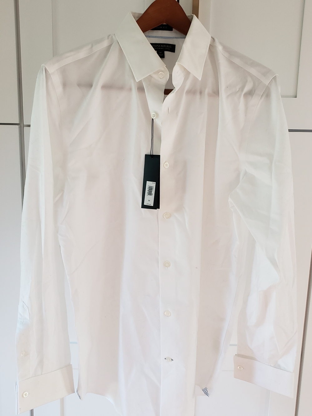 Banana Republic White Men's Long-Sleeve Dress Shirt